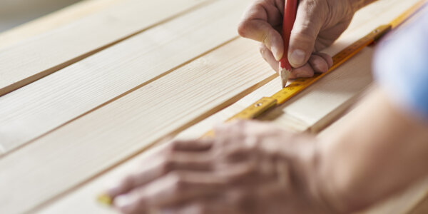 Preparation wooden planks by carpenter